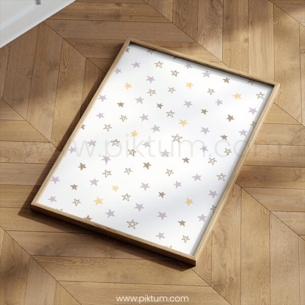 Star Pattern Nursery Wall Art | Neutral Baby Room Printable | Soft Pastel Nursery Decor
