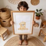Baby Bear Nursery Wall Art | Cute Teddy Bear Baby Poster | Neutral Nursery Decor for Baby Room