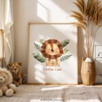 Little Lion Nursery Wall Art | Cute Safari Animal Print | Jungle Baby Room Decor