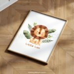 Little Lion Nursery Wall Art | Cute Safari Animal Print | Jungle Baby Room Decor