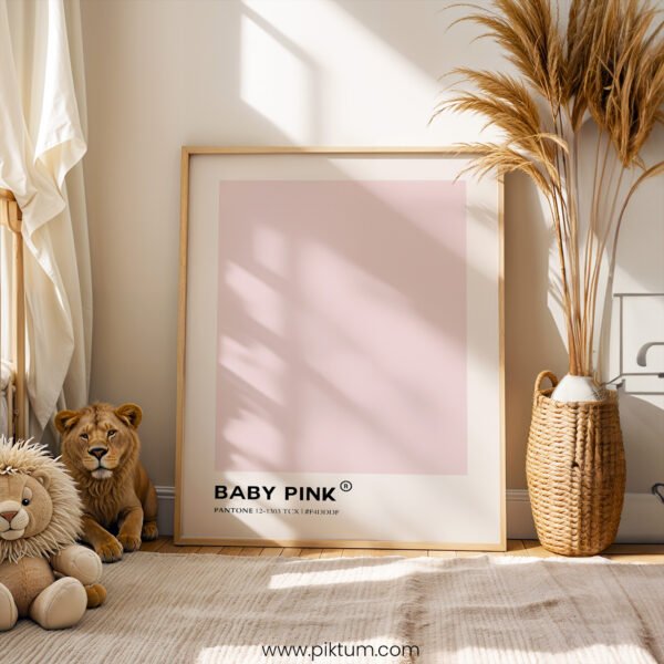 Baby Pink Pantone Print | Blush Pink Wall Art | Minimalist Nursery Color Poster