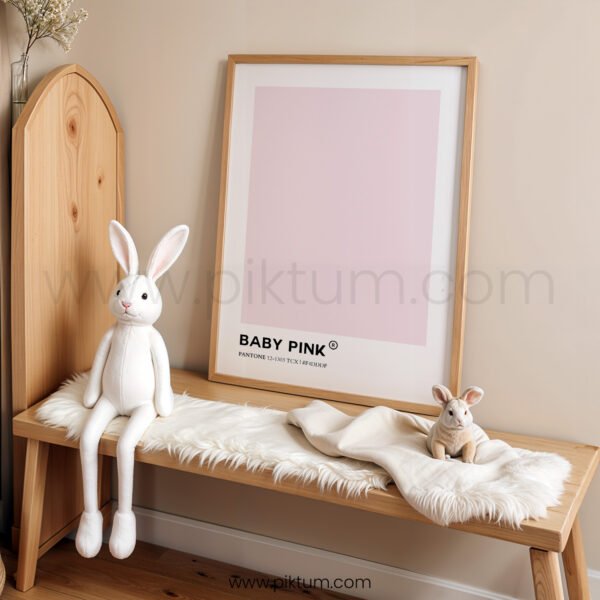 Baby Pink Pantone Print | Blush Pink Wall Art | Minimalist Nursery Color Poster
