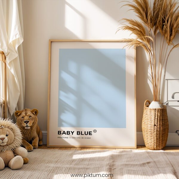 Baby Blue Pantone Print | Soft Blue Nursery Wall Art | Minimalist Color Poster