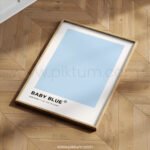 Baby Blue Pantone Print | Soft Blue Nursery Wall Art | Minimalist Color Poster
