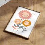 Sunflower Family Wall Art | Mommy Daddy & Me Floral Print | Sweet Nursery Decor