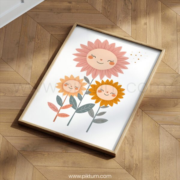 Sunflower Family Wall Art | Mommy Daddy & Me Floral Print | Sweet Nursery Decor