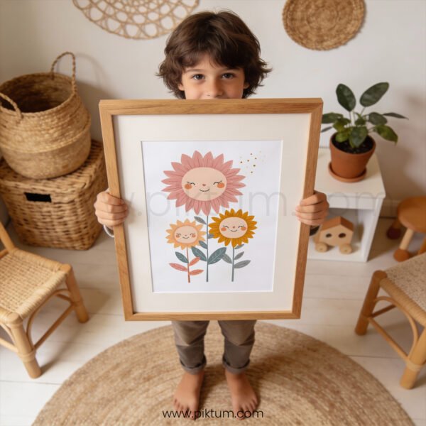 Sunflower Family Wall Art | Mommy Daddy & Me Floral Print | Sweet Nursery Decor
