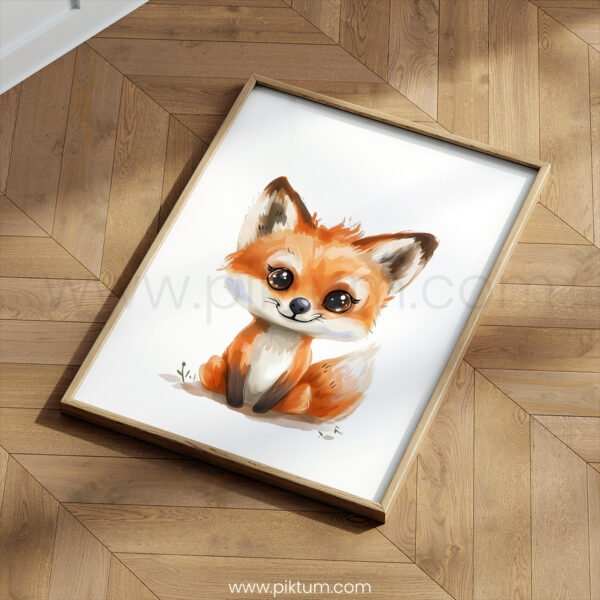 Little Fox Nursery Wall Art | Woodland Baby Animal Print | Boho Forest Decor