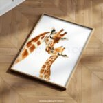 Mama & Baby Giraffe Nursery Wall Art | Safari Animal Print | Neutral Baby Room Decor