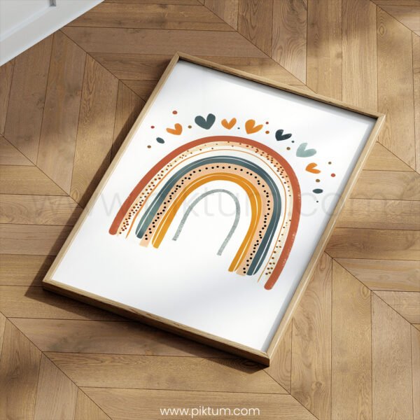 Boho Rainbow Nursery Wall Art | Neutral Baby Room Decor | Modern Earth Tone Print