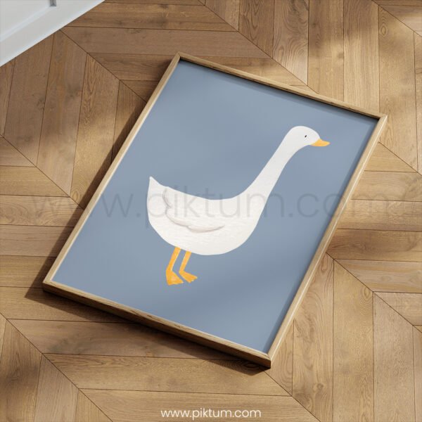 Minimalist White Goose Wall Art | Farmhouse Nursery Decor | Baby Room Printable