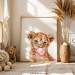 Baby Lion Wall Art | Cute Safari Nursery Print | Jungle Animal Baby Room Decor