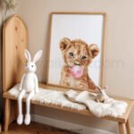 Baby Lion Wall Art | Cute Safari Nursery Print | Jungle Animal Baby Room Decor