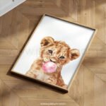 Baby Lion Wall Art | Cute Safari Nursery Print | Jungle Animal Baby Room Decor