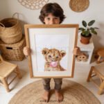 Baby Lion Wall Art | Cute Safari Nursery Print | Jungle Animal Baby Room Decor