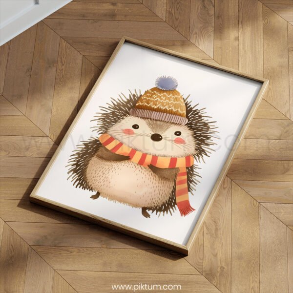 Cozy Hedgehog Nursery Print | Woodland Animal Wall Art | Cute Baby Room Decor