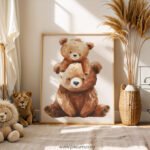 Mama & Baby Bear Watercolor Print | Woodland Nursery Wall Art