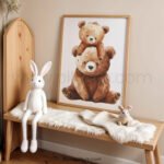 Mama & Baby Bear Watercolor Print | Woodland Nursery Wall Art