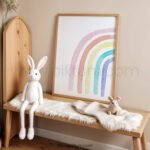 Soft Pastel Rainbow Watercolor Print | Minimal Nursery Wall Art