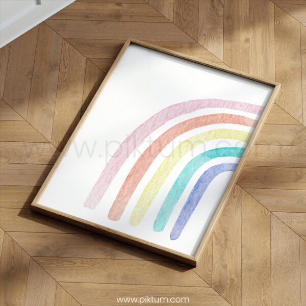 Soft Pastel Rainbow Watercolor Print | Minimal Nursery Wall Art