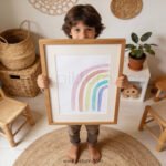 Soft Pastel Rainbow Watercolor Print | Minimal Nursery Wall Art