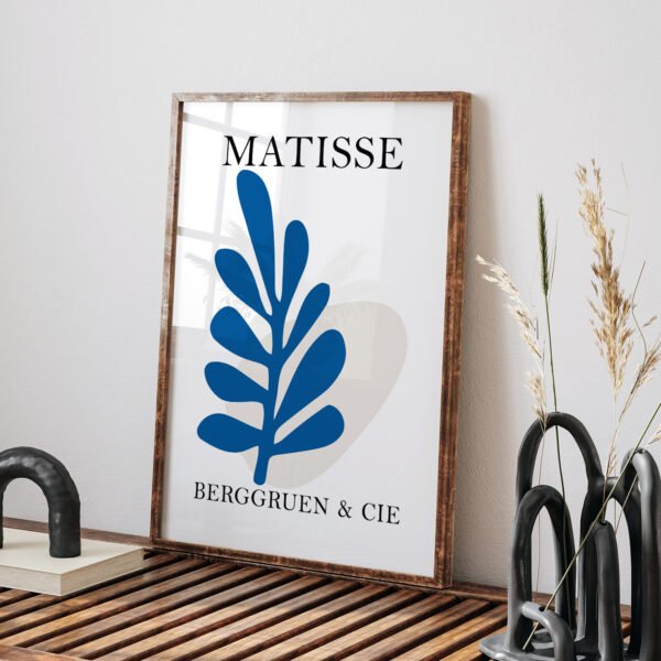 Modern Matisse Inspired Printable Wall Art - Blue Abstract Design