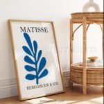 Modern Matisse Inspired Printable Wall Art - Blue Abstract Design