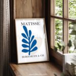 Modern Matisse Inspired Printable Wall Art - Blue Abstract Design