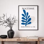 Modern Matisse Inspired Printable Wall Art - Blue Abstract Design