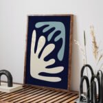 Abstract Minimalist Navy Beige Teal Wall Art