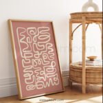 Modern Abstract Pastel Pink Wall Art Print