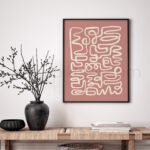 Modern Abstract Pastel Pink Wall Art Print