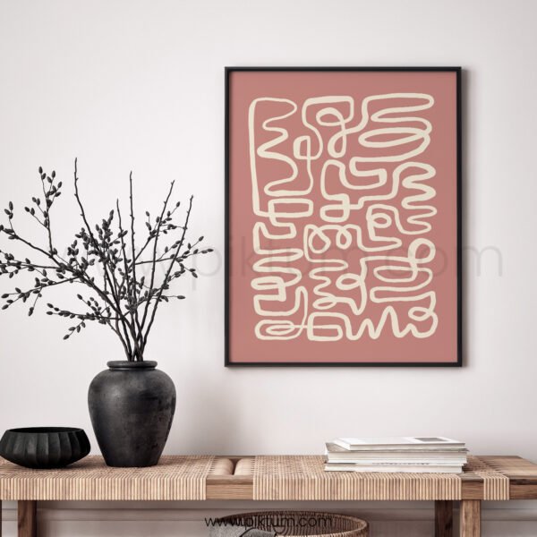Modern Abstract Pastel Pink Wall Art Print