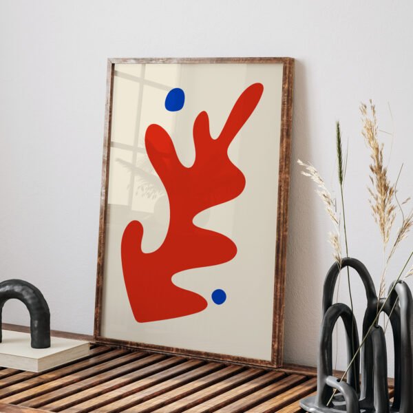 Abstract Red and Blue Printable Wall Art for Modern Interiors