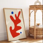 Abstract Red and Blue Printable Wall Art for Modern Interiors