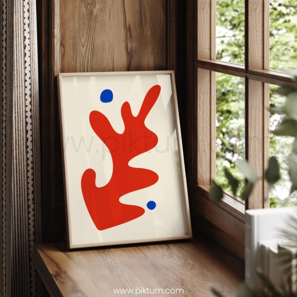 Abstract Red and Blue Printable Wall Art for Modern Interiors