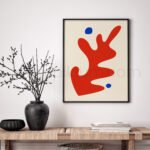 Abstract Red and Blue Printable Wall Art for Modern Interiors