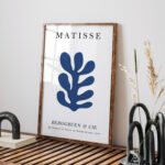 Minimalist Matisse Printable Wall Art - Blue Leaf Design for Modern Decor