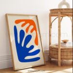 Abstract Waves Printable Wall Art in Blue and Orange