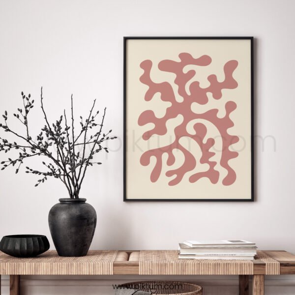 Abstract Pink and Beige Wall Art Printable - Modern Home Decor