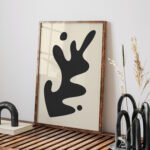 Abstract Minimalist Printable Wall Art in Black and Beige