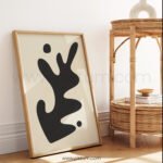 Abstract Minimalist Printable Wall Art in Black and Beige