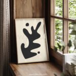 Abstract Minimalist Printable Wall Art in Black and Beige