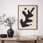 Abstract Minimalist Printable Wall Art in Black and Beige