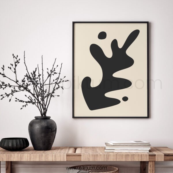 Abstract Minimalist Printable Wall Art in Black and Beige