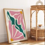 Abstract Printable Wall Art in Pink and Green