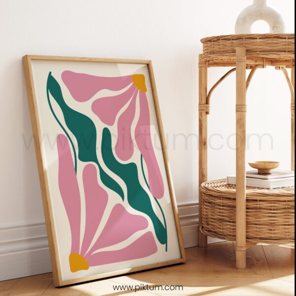 Abstract Printable Wall Art in Pink and Green
