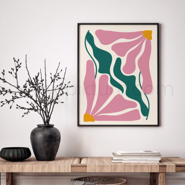 Abstract Printable Wall Art in Pink and Green