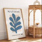 Modern Matisse Style Blue Abstract Printable Wall Art