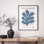 Modern Matisse Style Blue Abstract Printable Wall Art